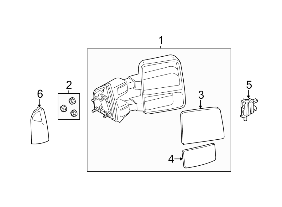 Diagram FRONT DOOR. OUTSIDE MIRRORS. for your 2021 Ford F-250 Super Duty   