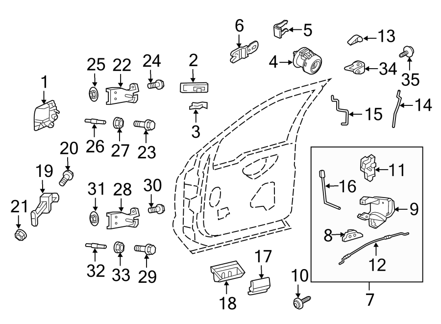 Diagram FRONT DOOR. LOCK & HARDWARE. for your 2010 Ford F-150 4.6L Triton V8 A/T RWD XL Extended Cab Pickup Fleetside 