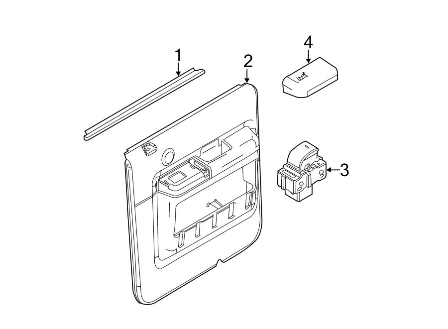 Diagram REAR DOOR. INTERIOR TRIM. for your Ford F-250 Super Duty  