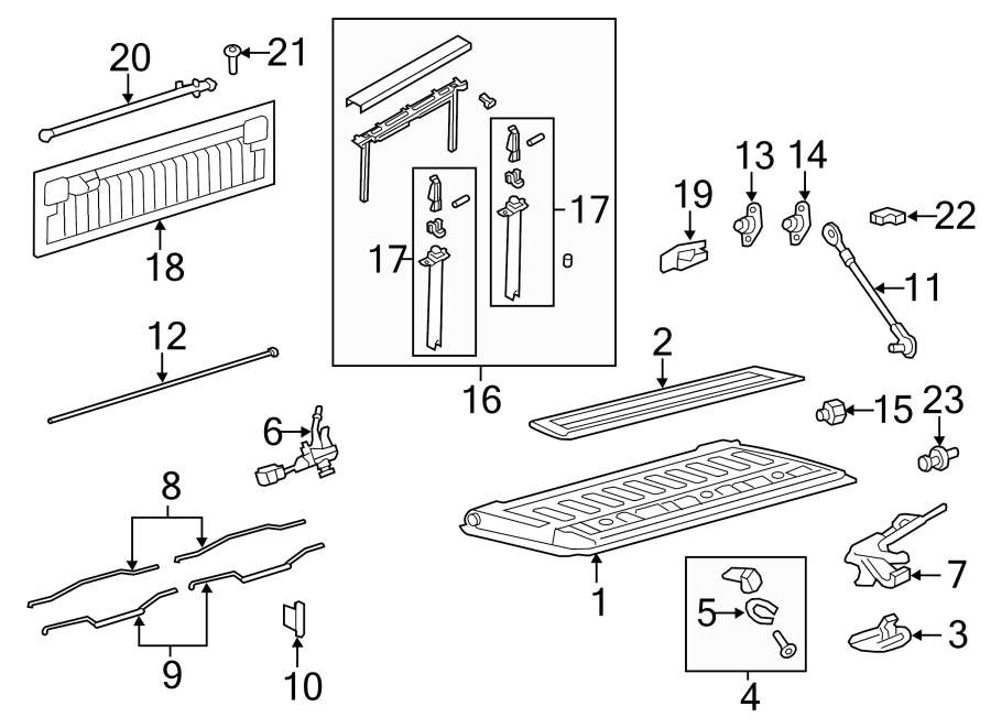 Diagram PICK UP BOX. for your Ford