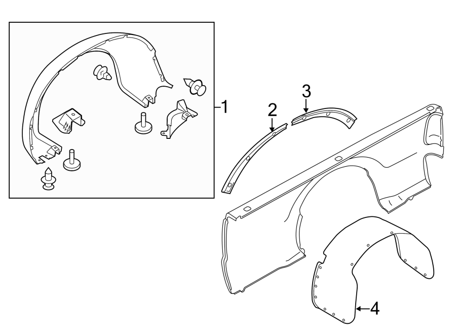 Diagram PICK UP BOX. FENDER. for your Ford