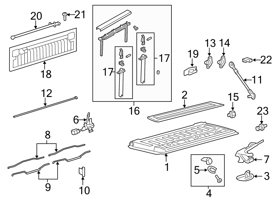 Diagram PICK UP BOX. for your 2014 Ford F-350 Super Duty 6.2L V8 FLEX A/T RWD XLT Extended Cab Pickup Fleetside 