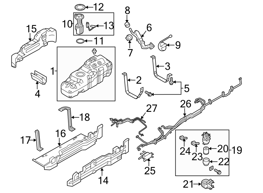 Diagram FUEL SYSTEM COMPONENTS. for your Ford F-350 Super Duty  