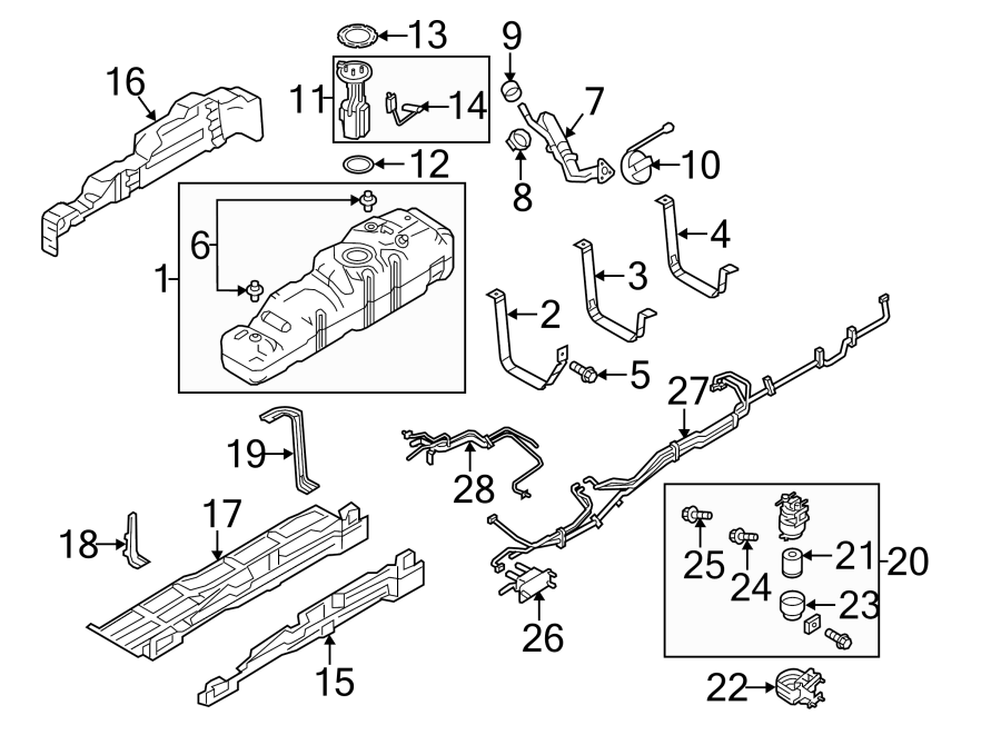 Diagram FUEL SYSTEM COMPONENTS. for your 2020 Lincoln MKZ   