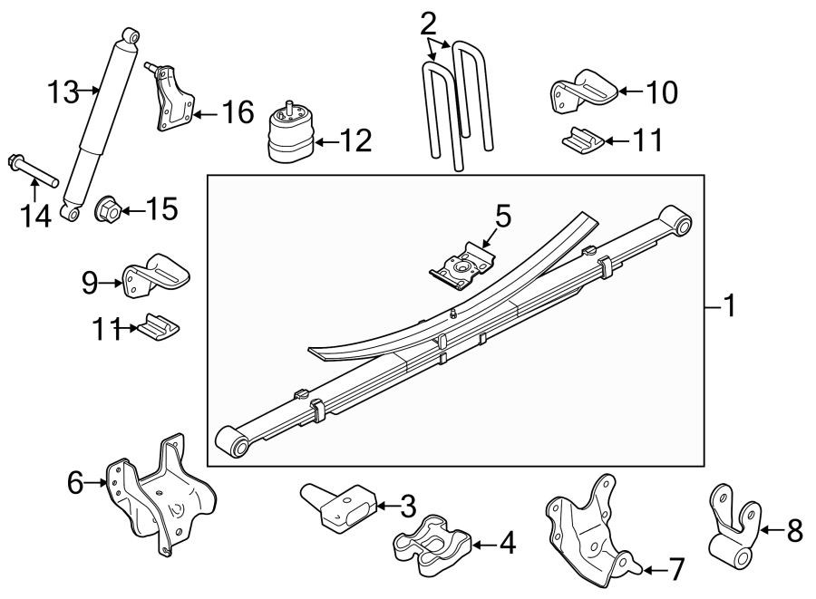 Diagram REAR SUSPENSION. SUSPENSION COMPONENTS. for your 2002 Ford F-150   