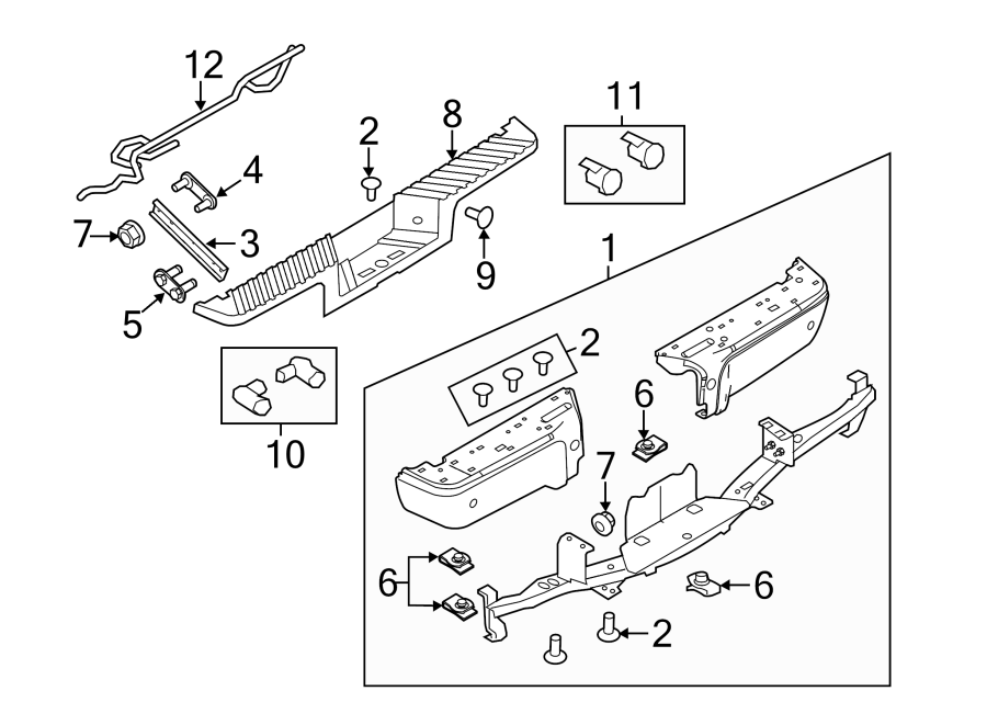 Diagram Rear bumper. Bumper & components. for your 2016 Ford F-150  Platinum Crew Cab Pickup Fleetside 