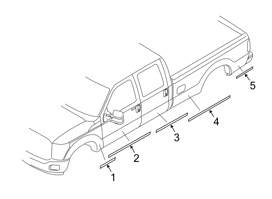 Diagram STRIPE TAPE. for your 2014 Ford F-350 Super Duty 6.2L V8 FLEX A/T 4WD XLT Standard Cab Pickup Fleetside 