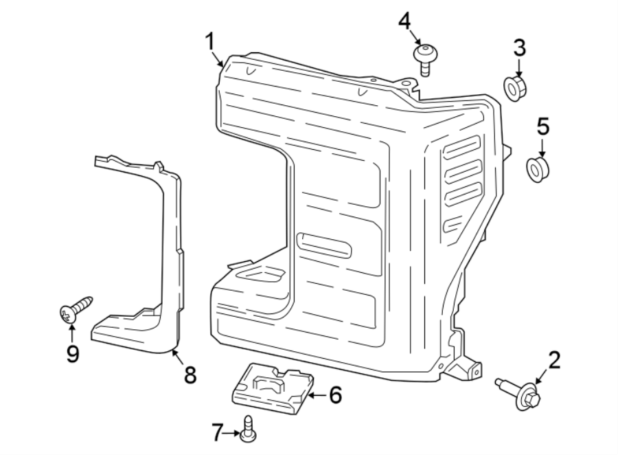 Diagram FRONT LAMPS. HEADLAMP COMPONENTS. for your 2017 Ford F-350 Super Duty XL Standard Cab Pickup  