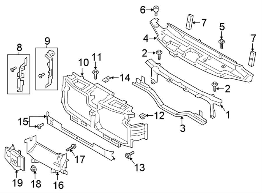 Diagram RADIATOR SUPPORT. for your 2019 Lincoln MKZ   