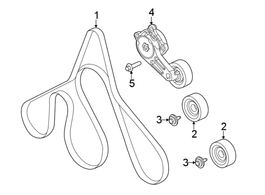 Diagram BELTS & PULLEYS. for your 2023 Ford Escape   
