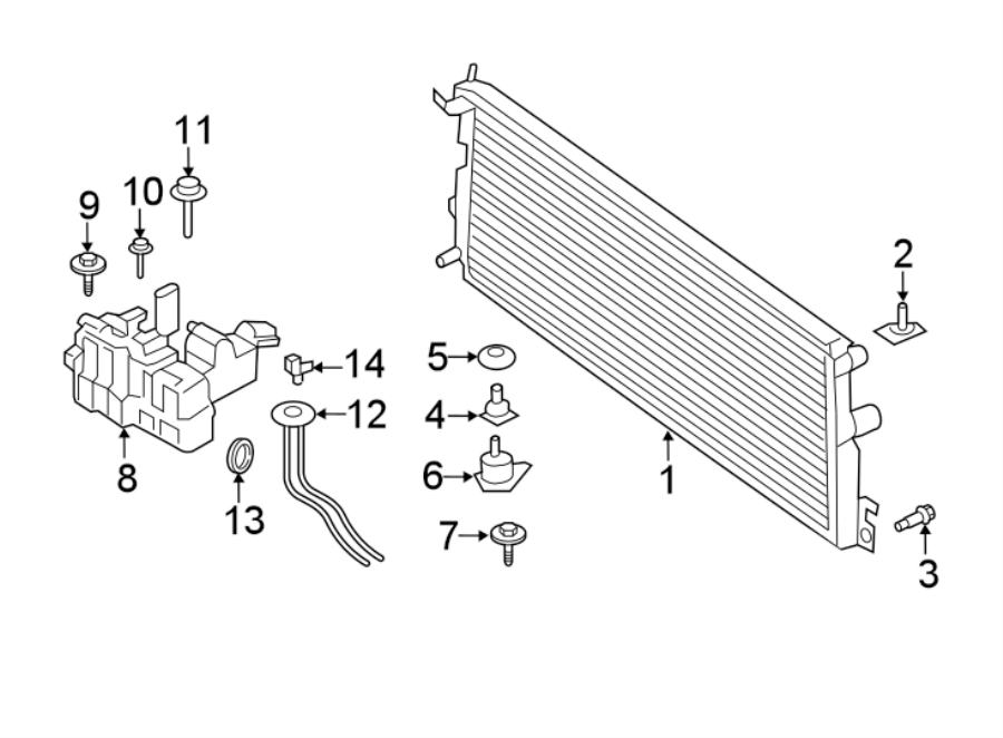 Diagram RADIATOR & COMPONENTS. for your 2014 Lincoln MKZ   