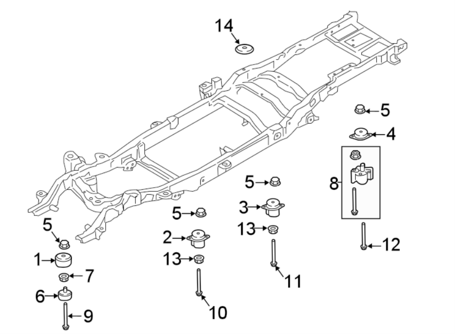 Diagram FRAME & COMPONENTS. for your Ford F-250 Super Duty  