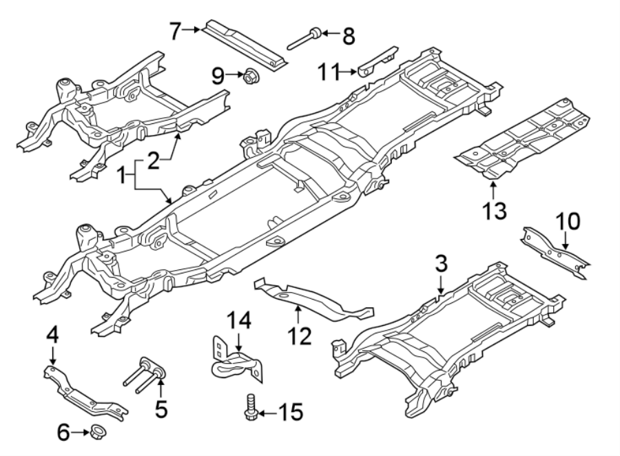 Diagram FRAME & COMPONENTS. for your 1985 Ford Bronco II   