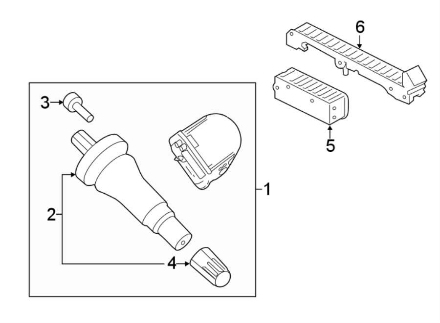 Diagram TIRE PRESSURE MONITOR COMPONENTS. for your 2018 Ford Transit Connect   