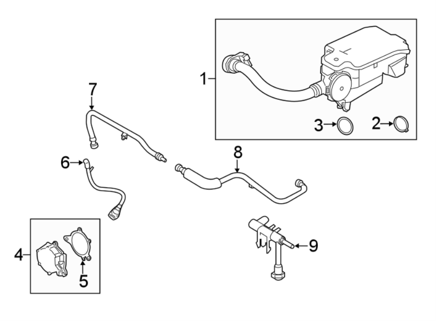 Diagram EMISSION SYSTEM. EMISSION COMPONENTS. for your 1999 Ford F-250 Super Duty   