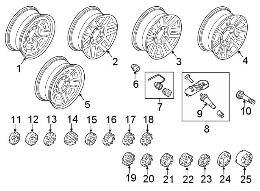 Diagram 18 inch. for your 2010 Ford F-250 Super Duty   