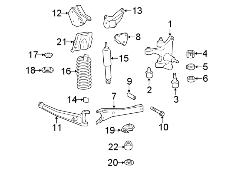 Diagram FRONT SUSPENSION. SUSPENSION COMPONENTS. for your Ford