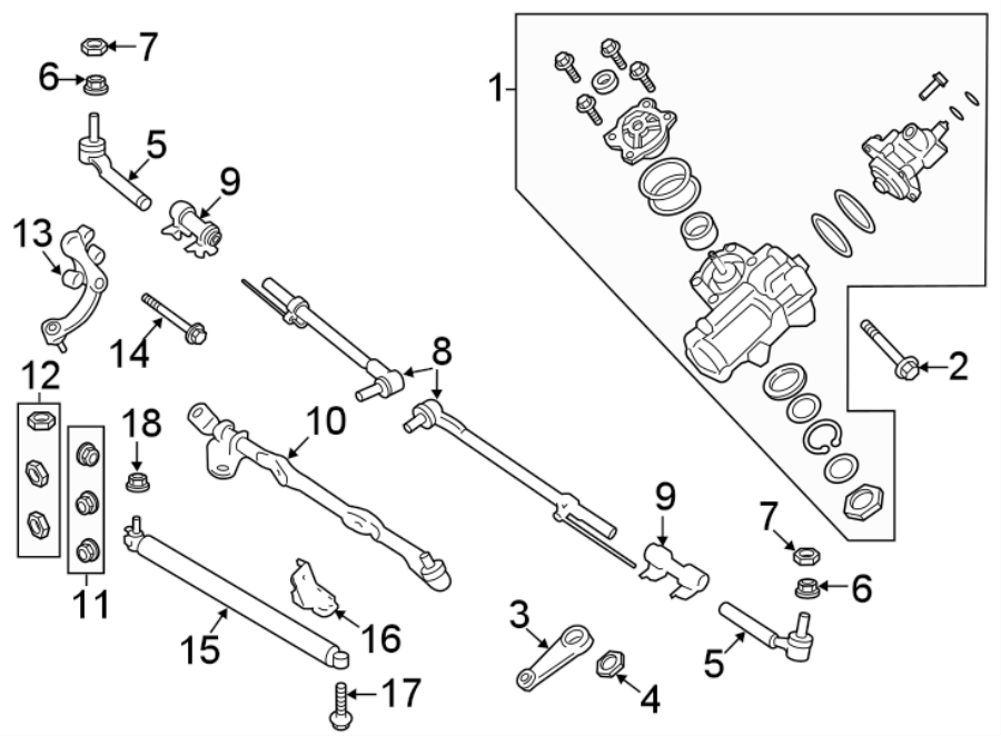 Diagram STEERING GEAR & LINKAGE. for your 2021 Ford F-150  XLT Crew Cab Pickup Fleetside 