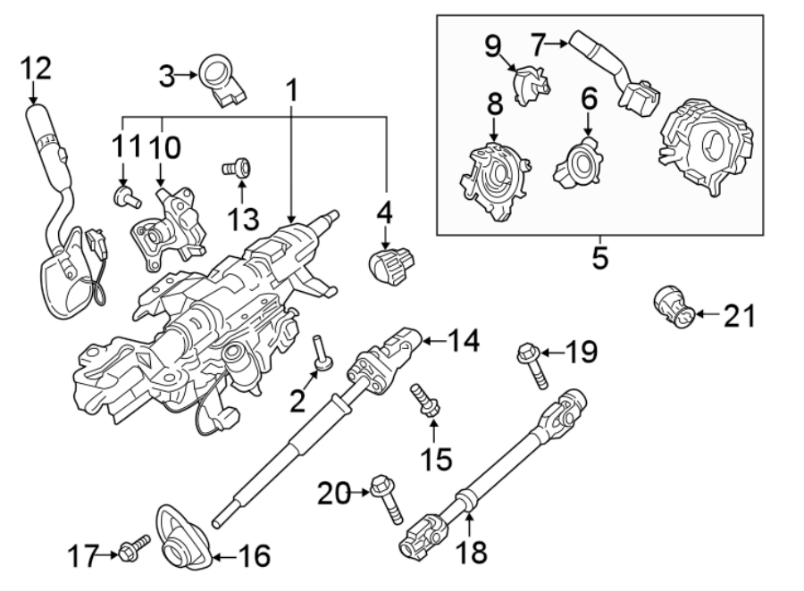 Diagram Steering column assembly. for your 2017 Ford Transit Connect   