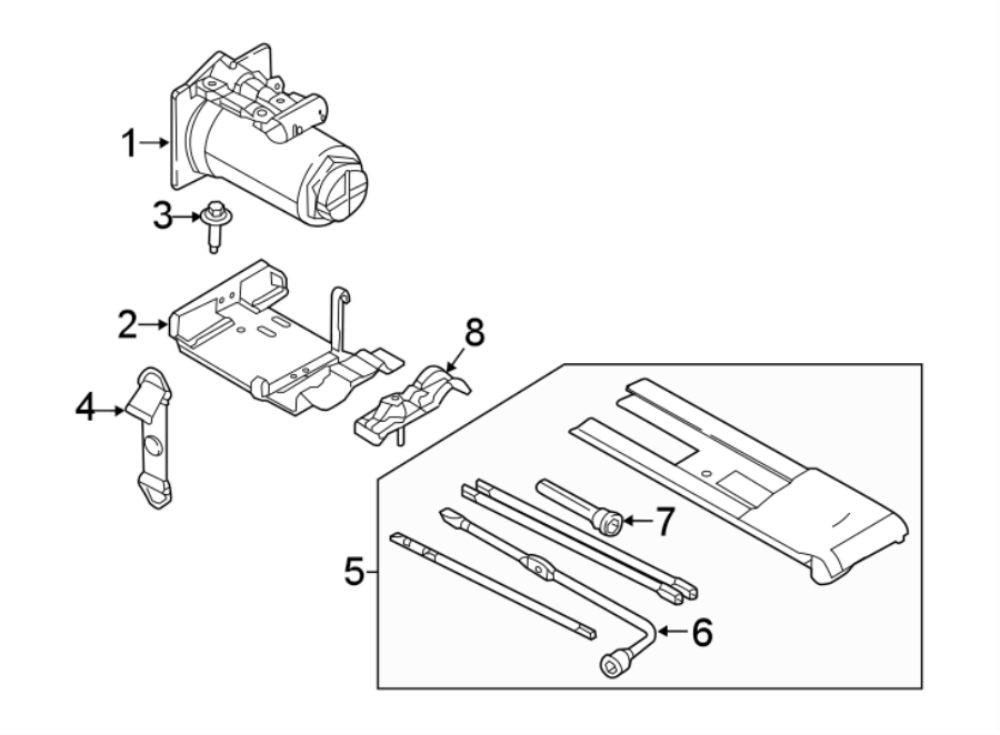 Diagram JACK & COMPONENTS. for your Ford F-250 Super Duty  