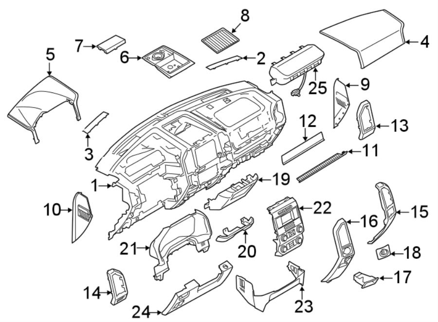 Diagram Pillars. Rocker & floor. Instrument panel components. for your Ford Expedition  