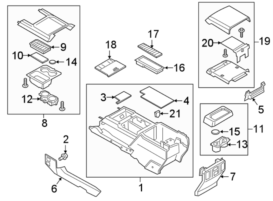 Diagram FRONT CONSOLE. for your 2009 Ford F-250 Super Duty   