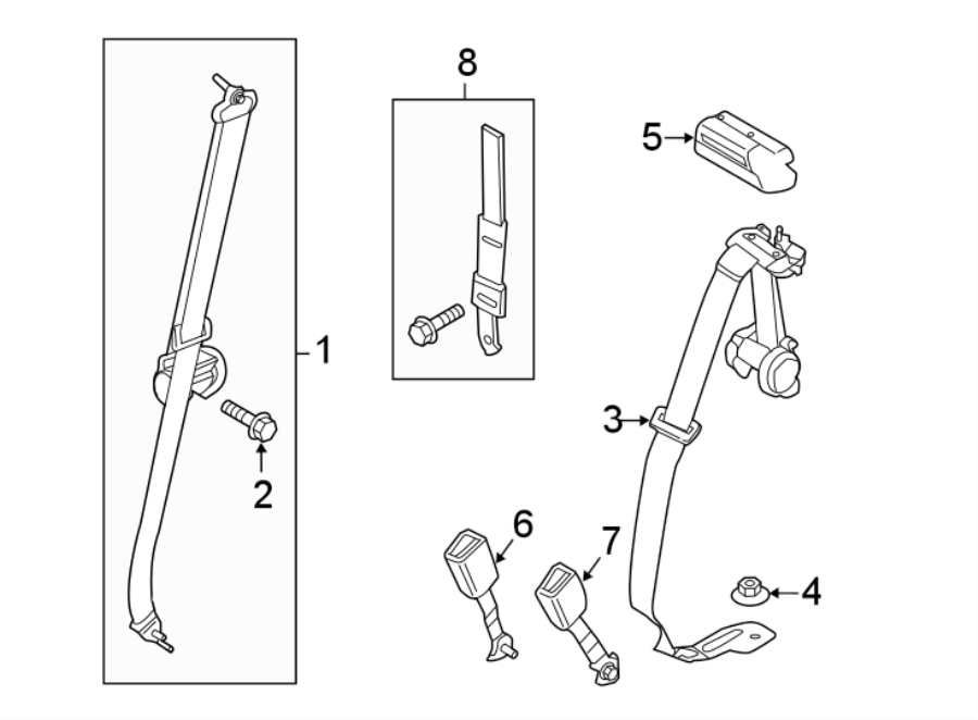 Diagram RESTRAINT SYSTEMS. REAR SEAT BELTS. for your 2012 Ford Expedition   