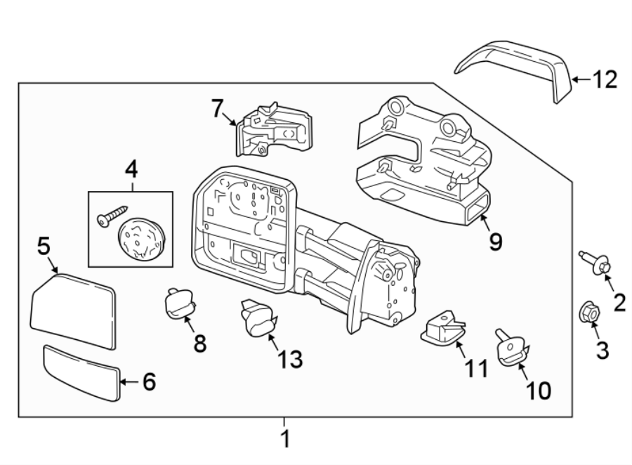 Diagram FRONT DOOR. OUTSIDE MIRRORS. for your 1988 Ford F-150   