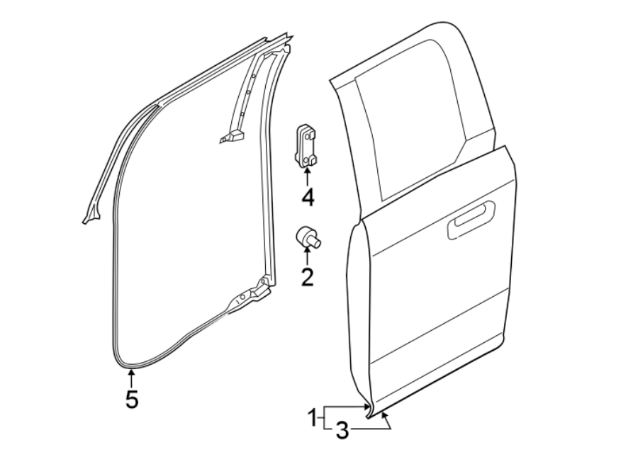 Diagram REAR DOOR. DOOR & COMPONENTS. for your 1985 Ford F-150   