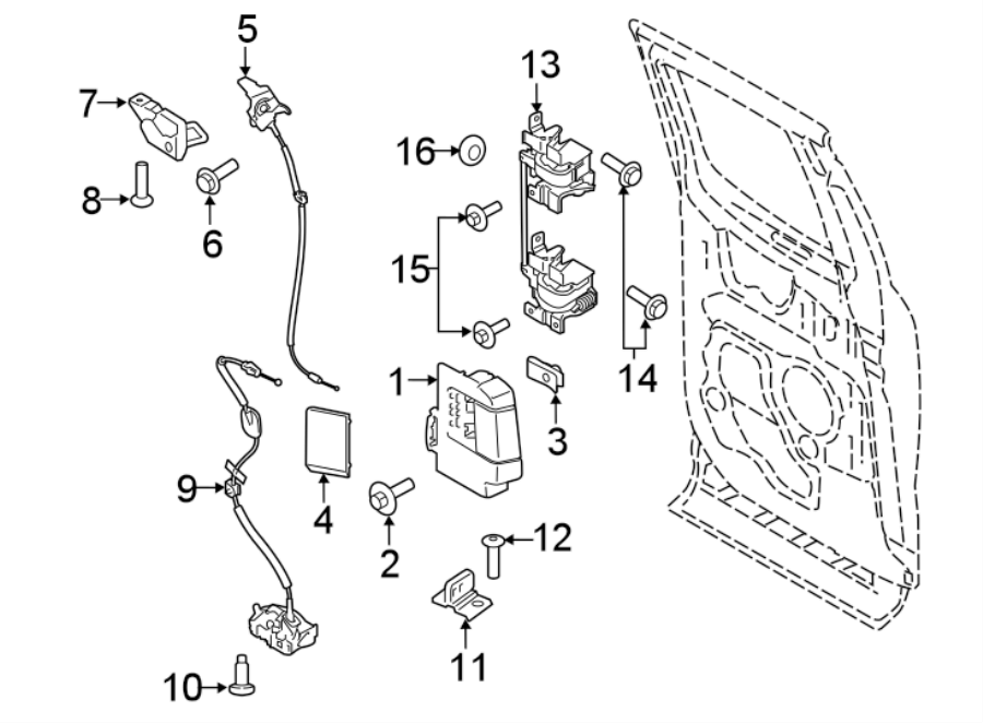 Diagram REAR DOOR. LOCK & HARDWARE. for your 2010 Lincoln MKZ   