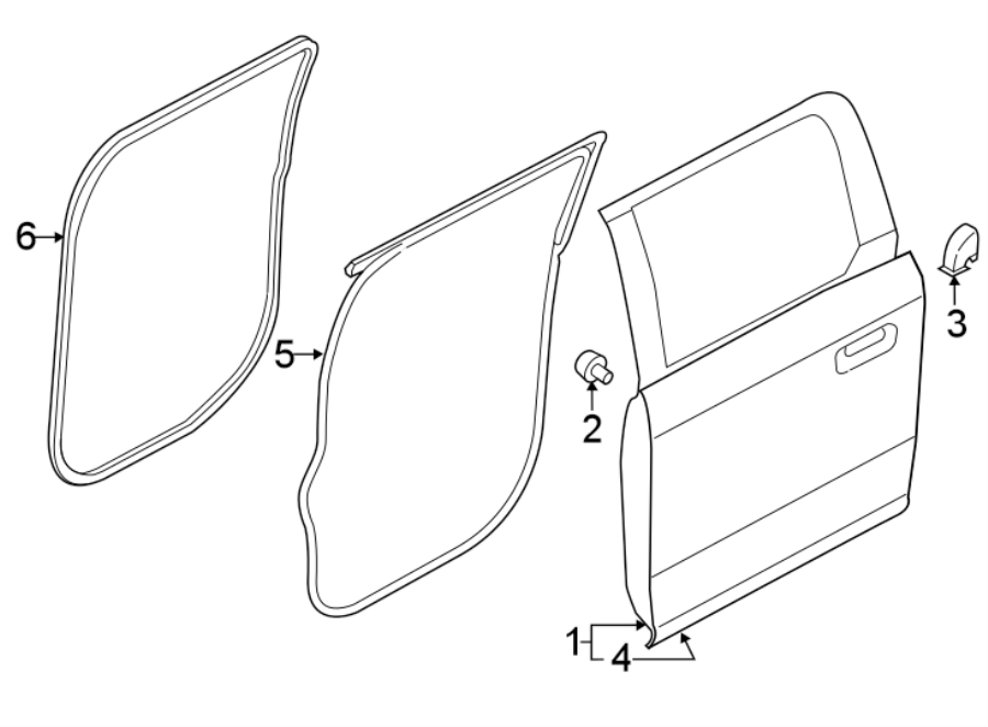 Diagram REAR DOOR. DOOR & COMPONENTS. for your Ford F-350 Super Duty  