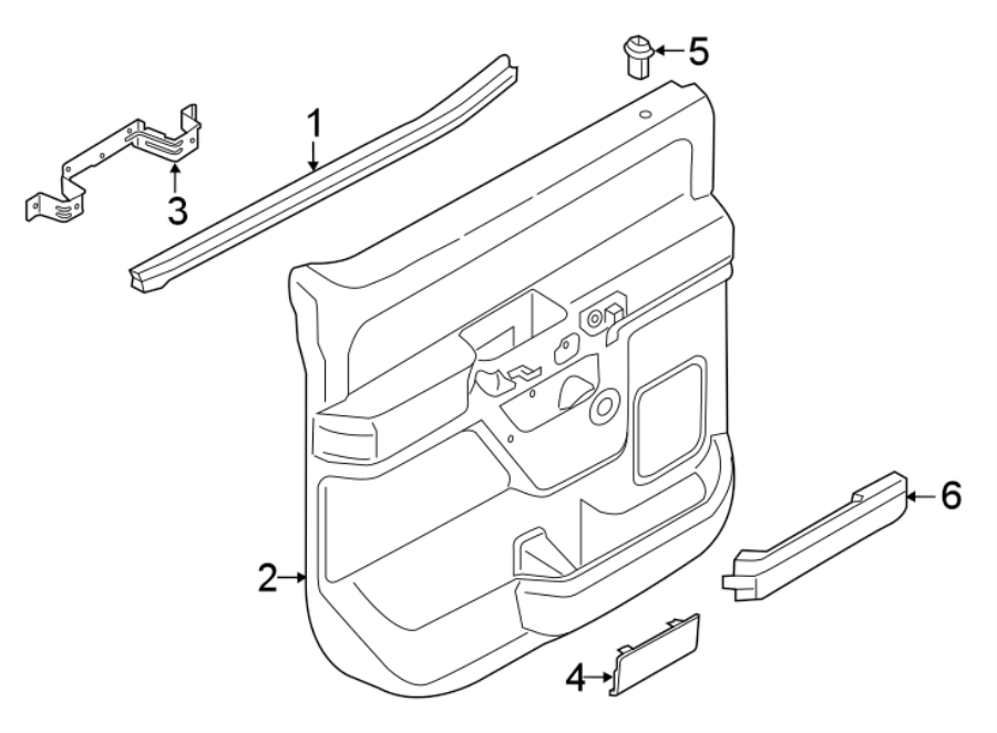 Diagram REAR DOOR. INTERIOR TRIM. for your 2000 Ford F-250 Super Duty   