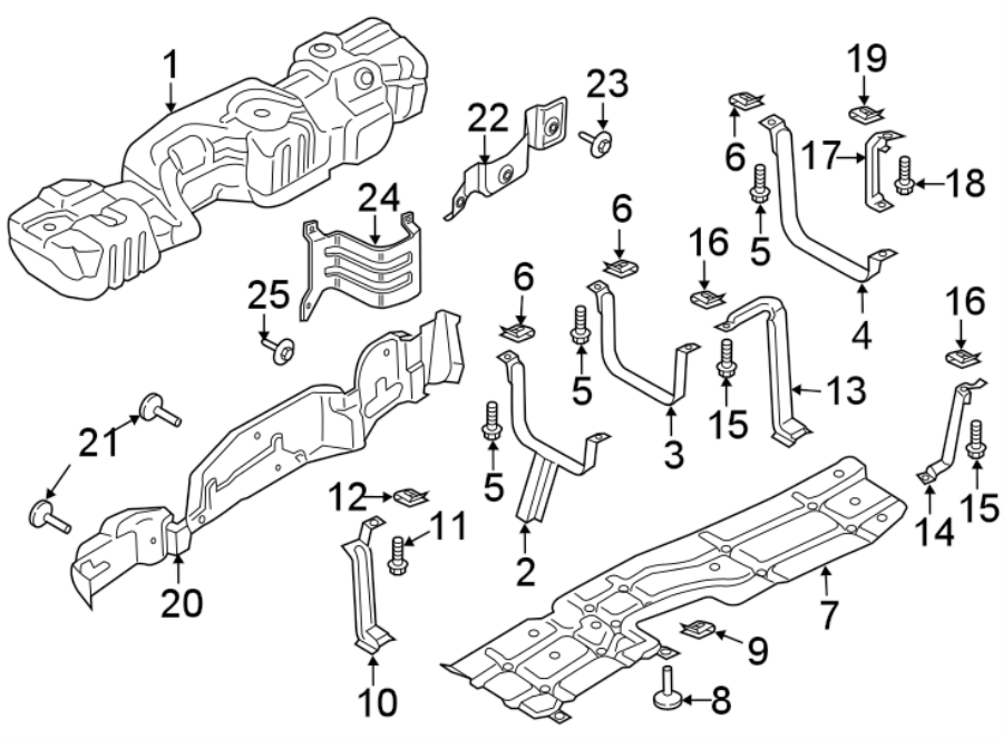 Diagram FUEL SYSTEM COMPONENTS. for your 2017 Lincoln MKZ Reserve Hybrid Sedan  