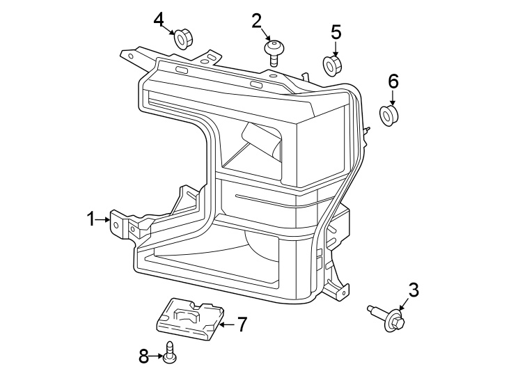 Diagram Front lamps. Headlamp components. for your 2018 Ford F-150 5.0L V8 FLEX A/T RWD XLT Crew Cab Pickup Fleetside 