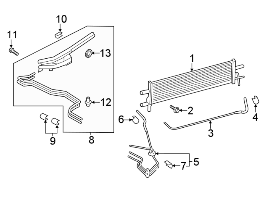 Diagram TRANS OIL COOLER. for your 2021 Ford F-350 Super Duty XLT Crew Cab Pickup Fleetside  