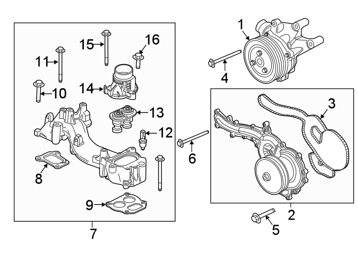 Diagram WATER PUMP. for your 2010 Lincoln MKZ   