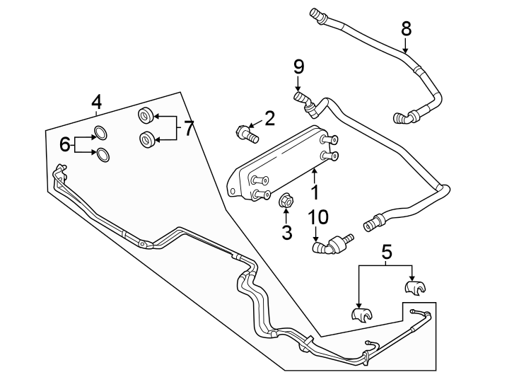 Diagram TRANS OIL COOLER. for your 2015 Lincoln MKZ Base Sedan 3.7L Duratec V6 A/T AWD 