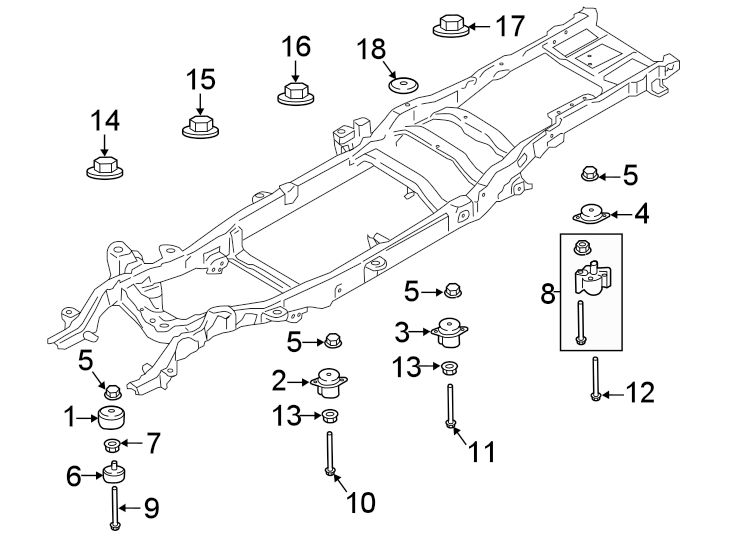 Diagram FRAME & COMPONENTS. for your Ford F-250 Super Duty  