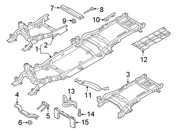 Diagram FRAME & COMPONENTS. for your 1985 Ford Bronco II   