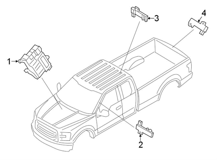 Diagram KEYLESS ENTRY COMPONENTS. for your Ford