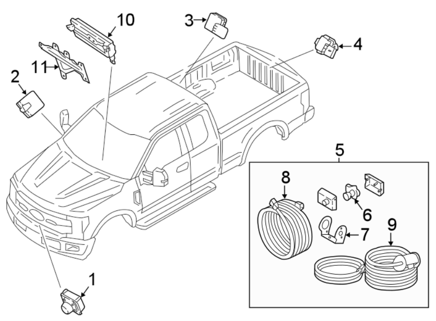 Diagram ELECTRICAL COMPONENTS. for your 2001 Ford F-150   