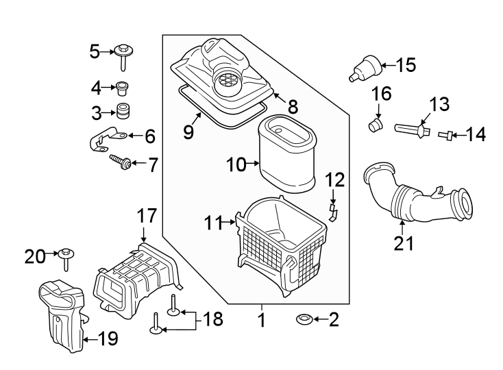 Diagram AIR INTAKE. for your Ford