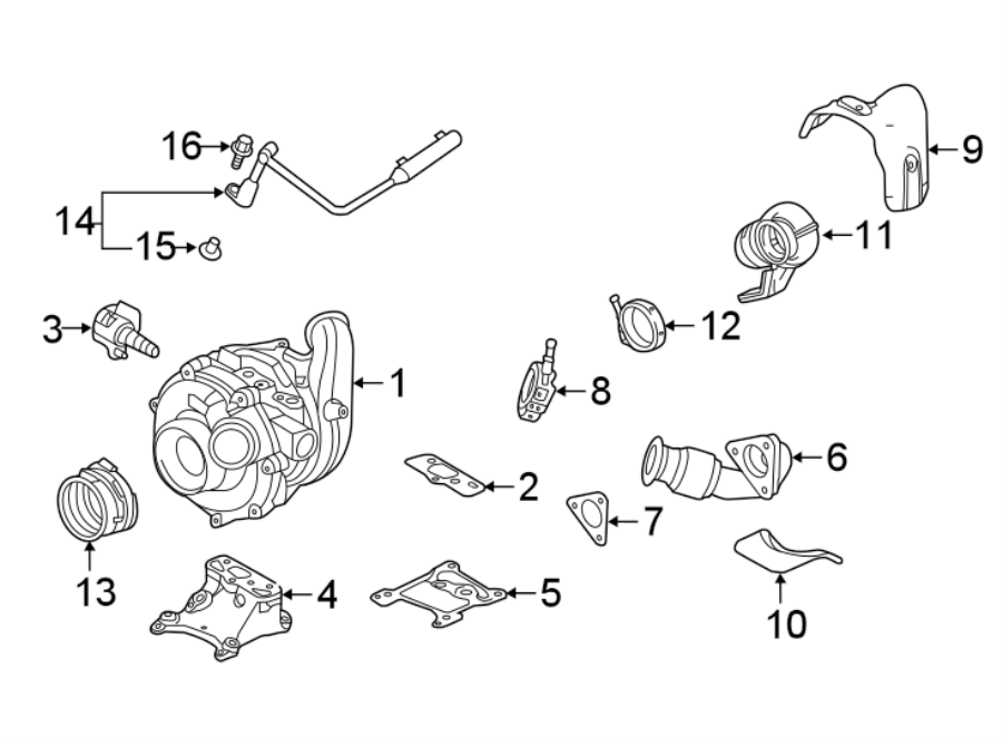 Diagram TURBOCHARGER & COMPONENTS. for your 1996 Ford F-150   