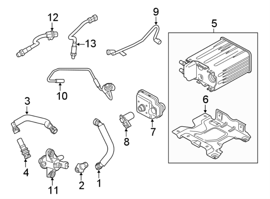 Diagram EMISSION SYSTEM. EMISSION COMPONENTS. for your 2010 Ford Fusion   