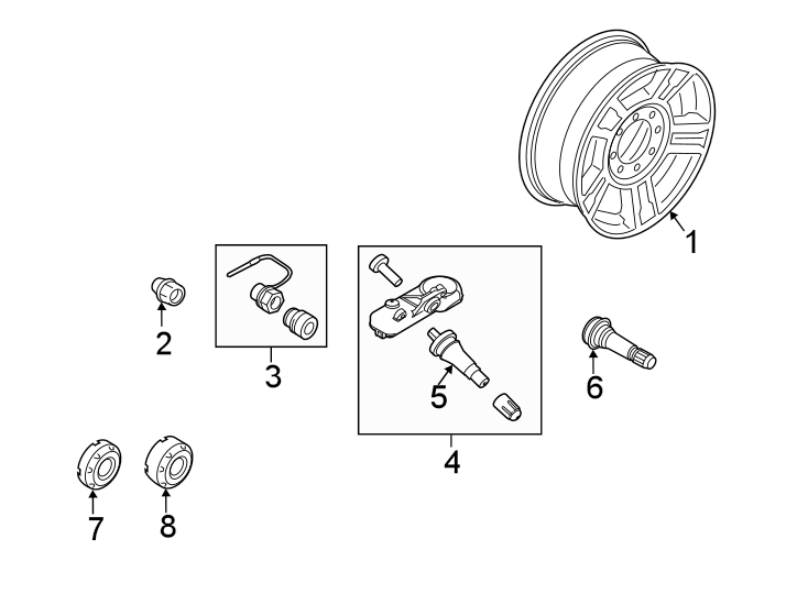 Diagram WHEELS. for your 2020 Ford F-250 Super Duty   