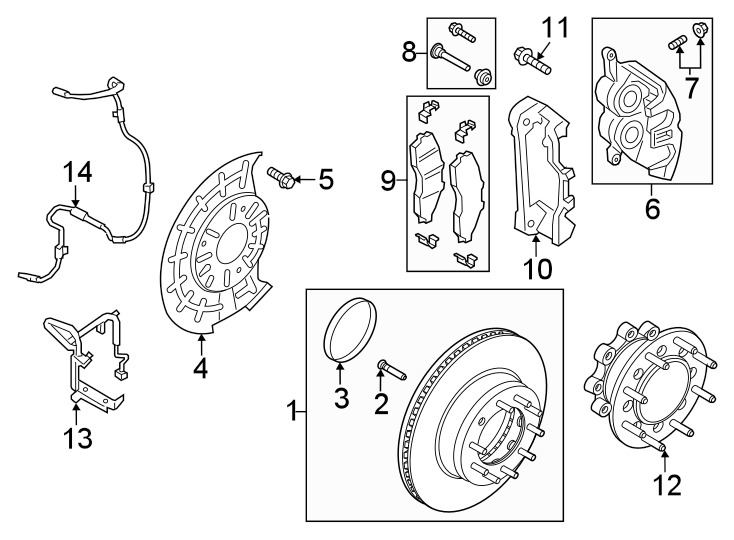 Diagram FRONT SUSPENSION. BRAKE COMPONENTS. for your 2019 Ford F-150  XL Crew Cab Pickup Fleetside 