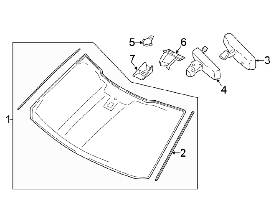 Diagram WINDSHIELD. GLASS. for your Ford