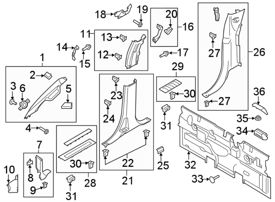 Diagram INTERIOR TRIM. for your 2023 Ford F-250 Super Duty   