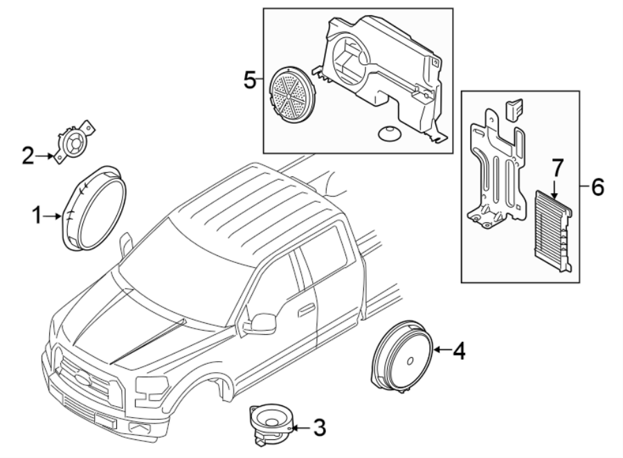 Diagram INSTRUMENT PANEL. SOUND SYSTEM. for your Ford F-250 Super Duty  