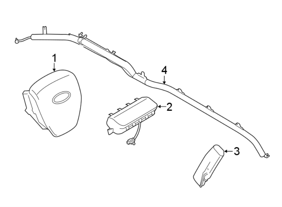 Diagram RESTRAINT SYSTEMS. AIR BAG COMPONENTS. for your Ford